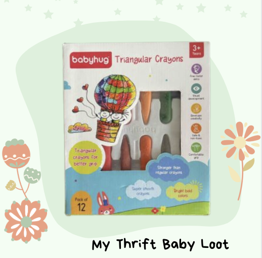 preloved triangular crayons for baby